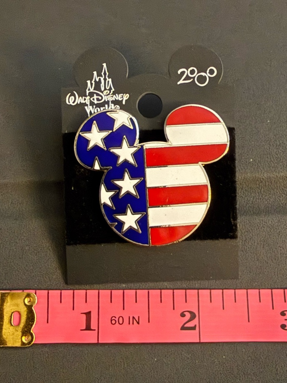 Disney Walt Disney World Mickey USA Flag Pin - Vintage - Picture 3 of 3